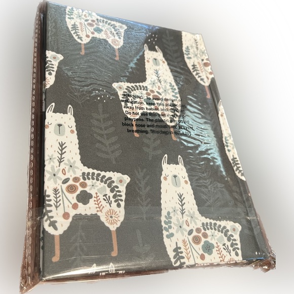 NIP / NWT Llama Floral Flowers Boho Golden Embellished Journal Lined Pages - Picture 3 of 8